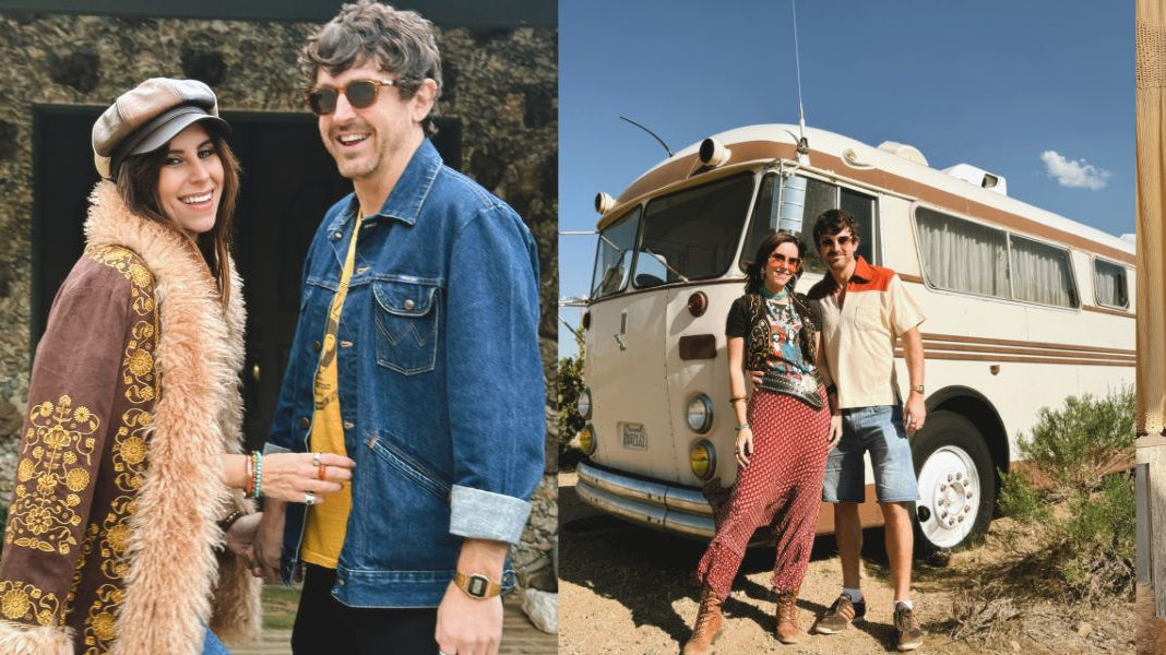 Collage of photos of The Hippie Shake founders Naomi and Ben for 10th Birthday Journal