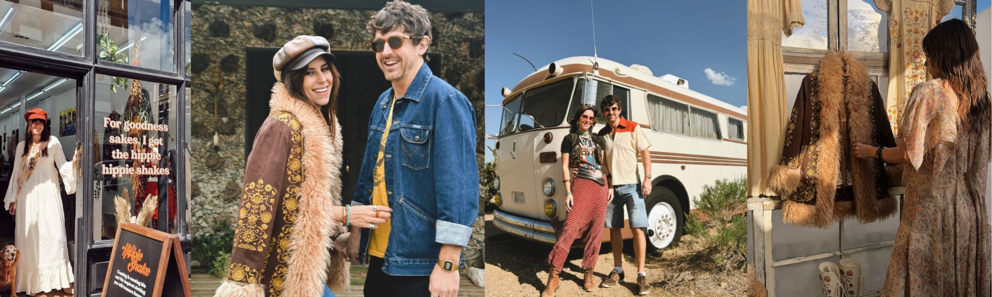 Collage of photos of The Hippie Shake founders Naomi and Ben for 10th Birthday Journal