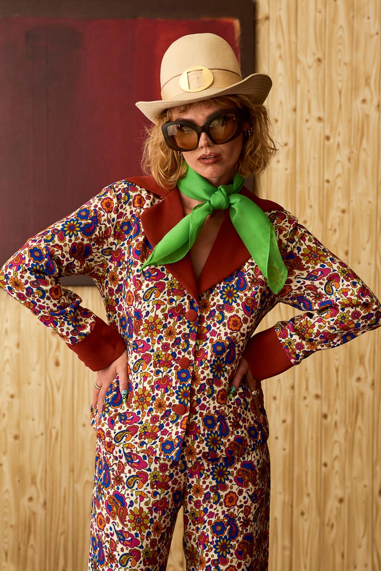 Rosalyn Cream Floral Contrast Blazer The Hippie Shake
