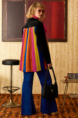 Venus Loon Velvet Rainbow Trapeze Coat