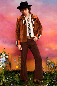 Midnight Cowboy Brown Velvet Butterfly Jacket - PRE-ORDER