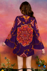 Anathea Purple Mandala Mini Dress