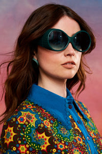 Mellow My Mind Round Teal Sunglasses