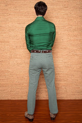 Vintage 1970s Mens Green Check Trousers