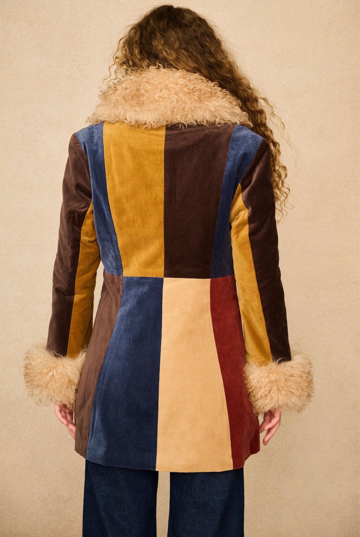 Underground Collection featuring 70s patchwork coat by The Hippie Shake - back view