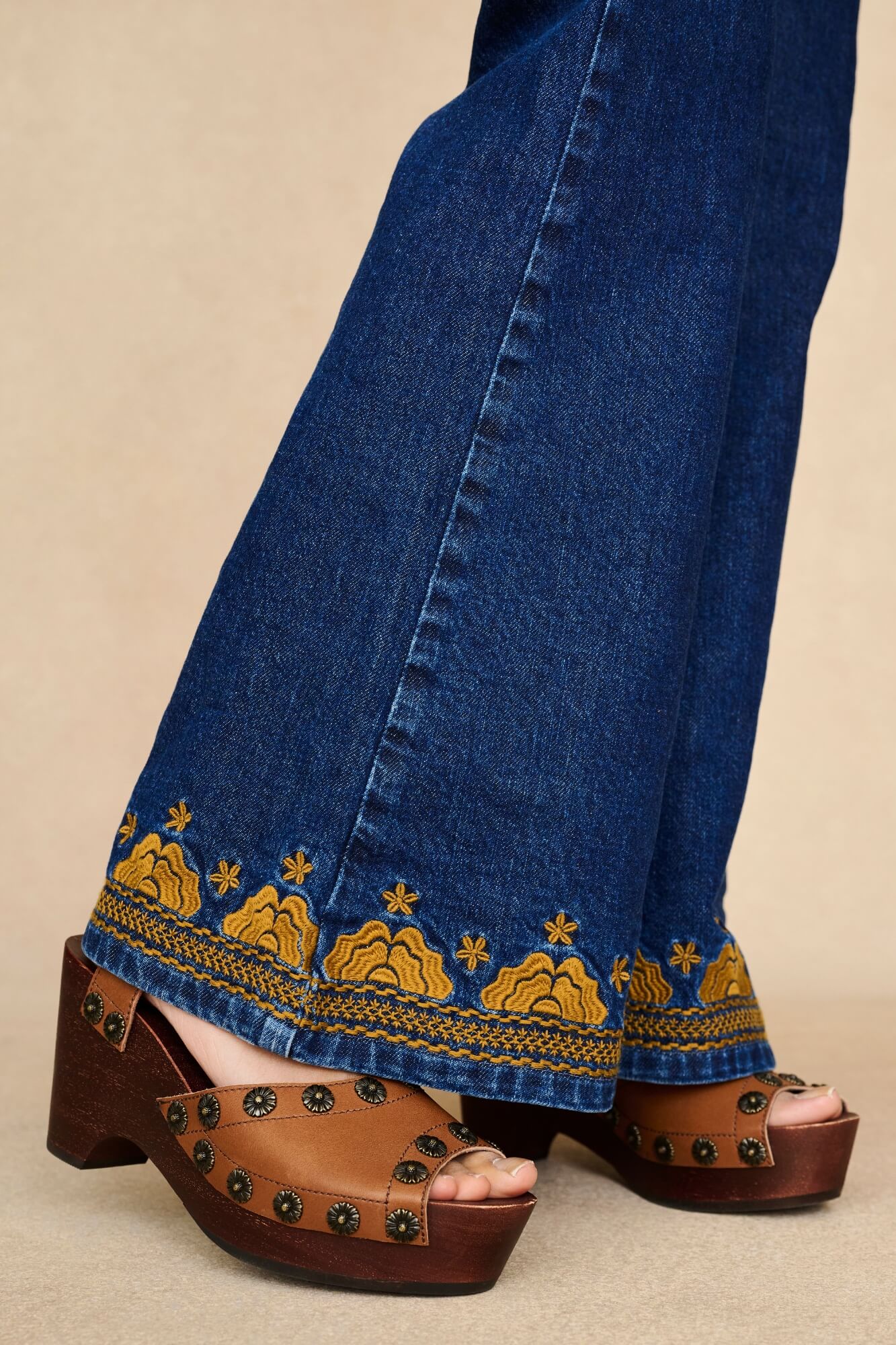 Denim Collection featuring 70s denim flares by The Hippie Shake - close up