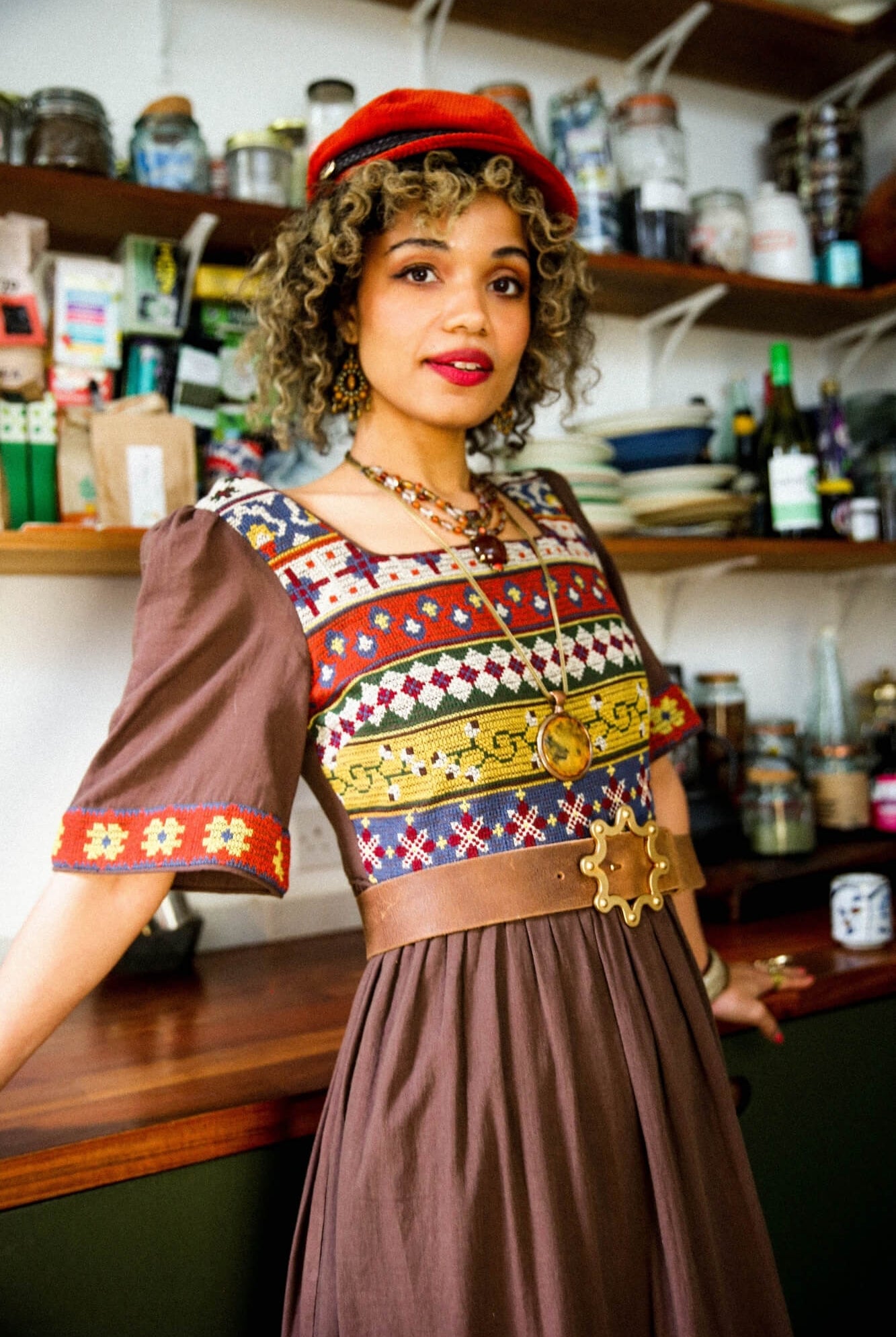 Magic Carpet Ride collection featuring 70s brown maxi dress by The Hippie Shake