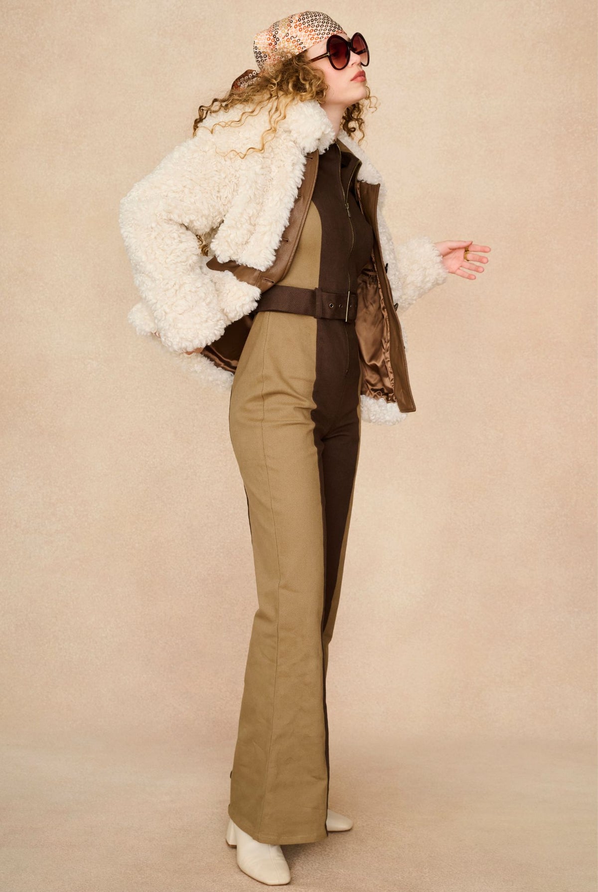 Underground Collection featuring 70s brown collared jumpsuit by The Hippie Shake