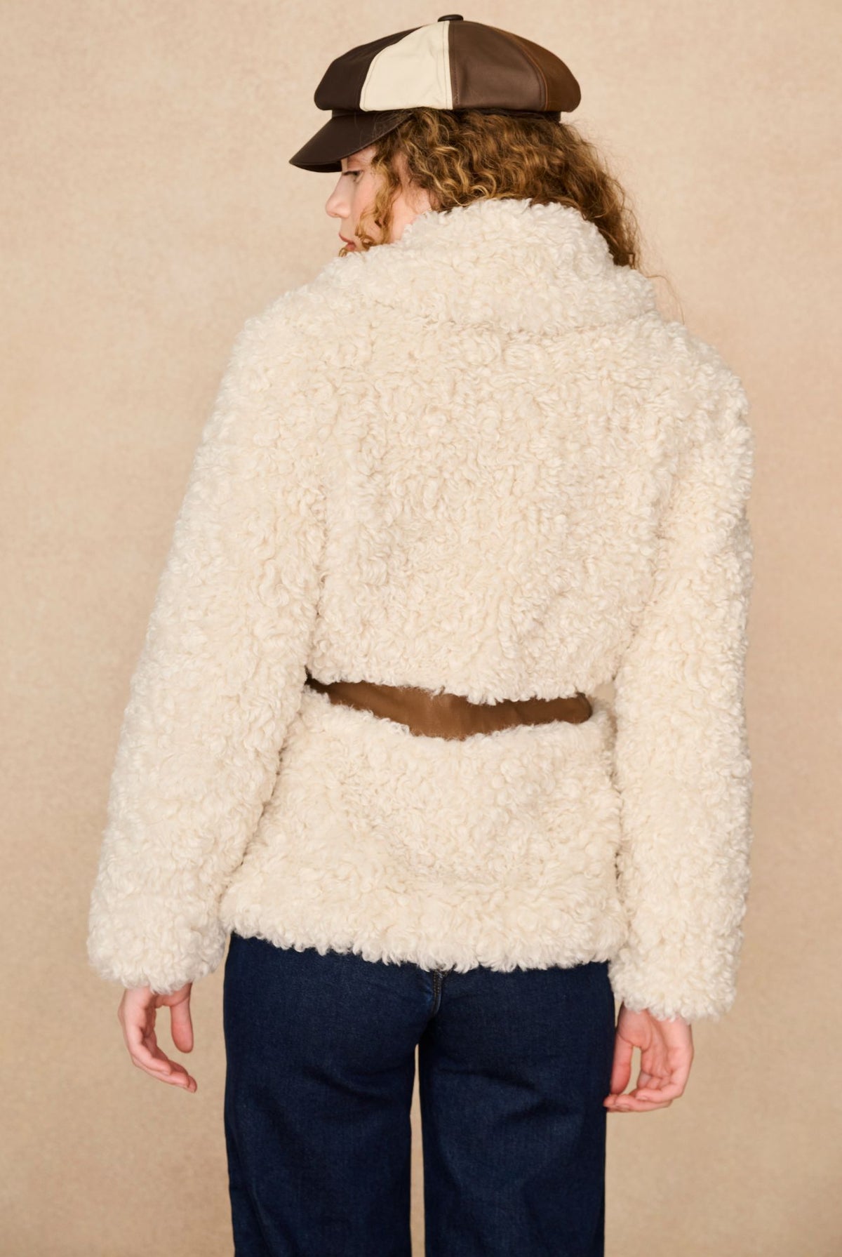 Underground Collection featuring 70s shaggy cream jacket by The Hippie Shake - back view