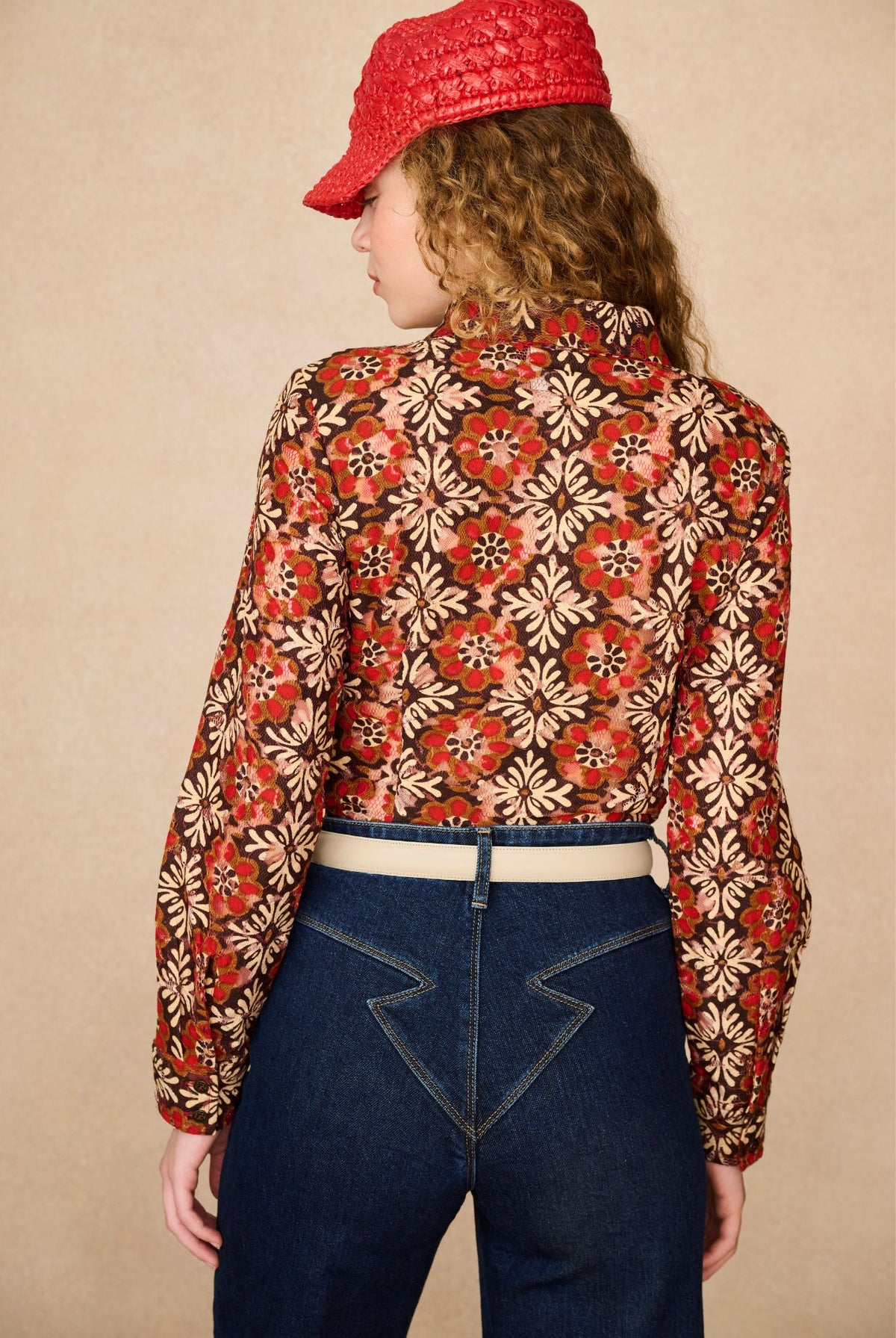 Underground Collection featuring 70s geometric printed shirt by The Hippie Shake - back view
