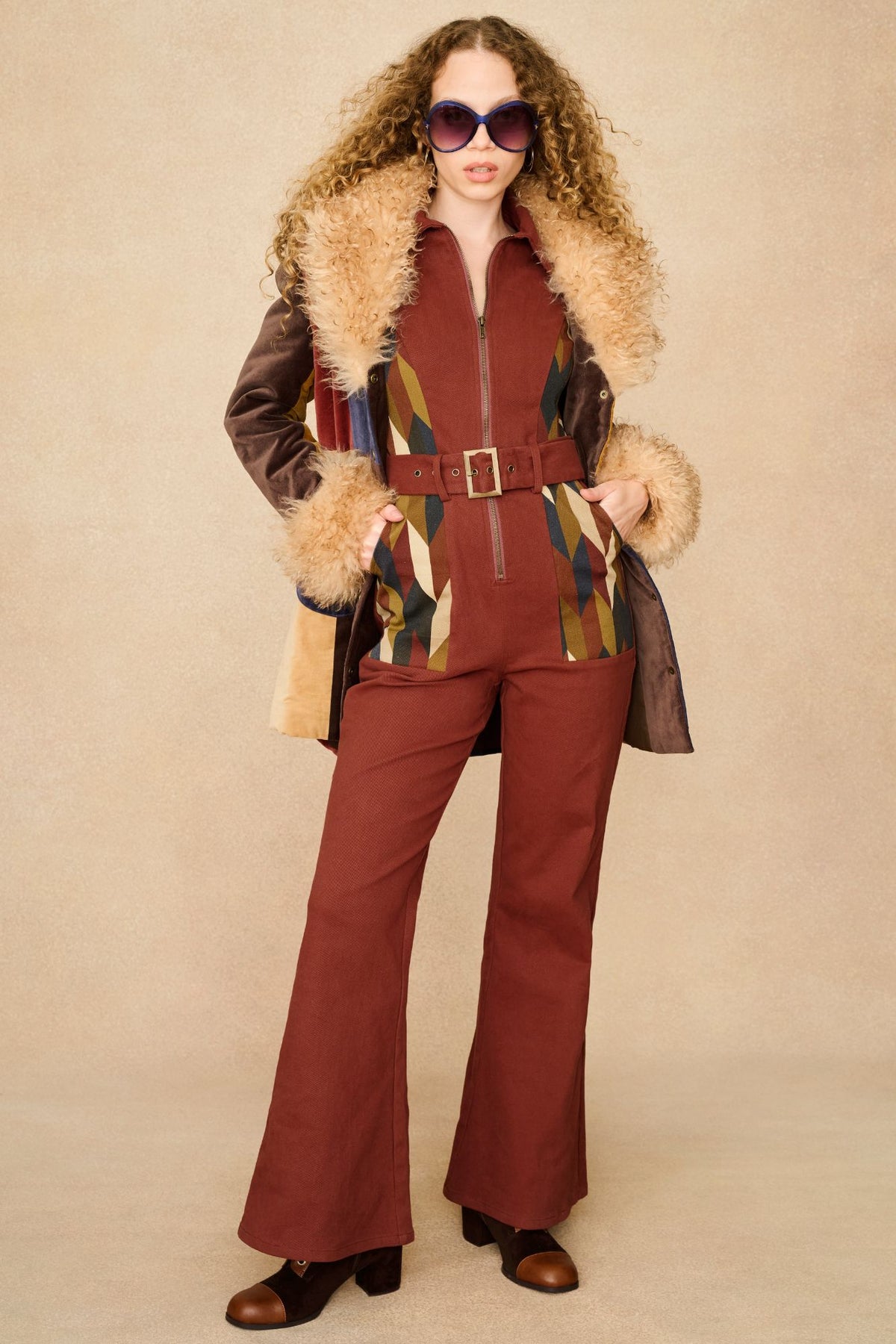 Underground Collection featuring 70s collared jumpsuit by The Hippie Shake