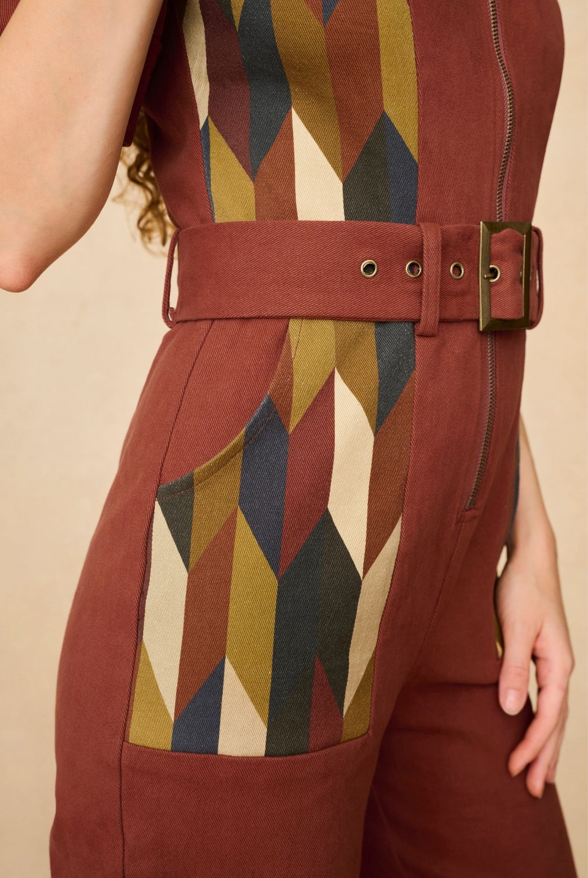 Underground Collection featuring 70s collared jumpsuit by The Hippie Shake - details