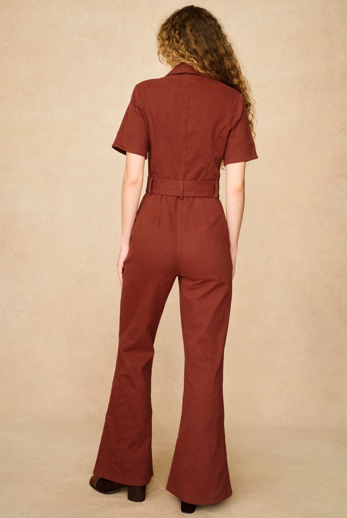 Underground Collection featuring 70s collared jumpsuit by The Hippie Shake - back view