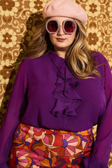Let The Good Times Roll Purple Ruffle Blouse - Blouses & Tops