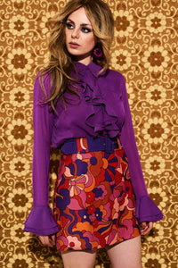 Let The Good Times Roll Purple Ruffle Blouse - Blouses & Tops