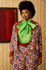 Rosalyn Cream Floral Contrast Blazer