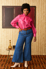 Little Jeanie Chevron Wide Leg Jeans