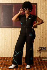 Space Boss Black Embroidered Boiler Suit