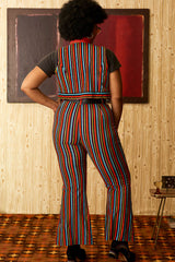 Miss Demeanor Glam Striped Zip Flares