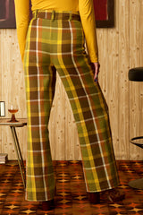 Get It On Green Check Trousers