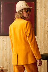 Moonage Daydream Orange Velvet Blazer