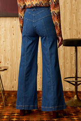 Little Jeanie Chevron Wide Leg Jeans