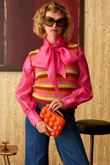 Kooks Striped Crochet Vest
