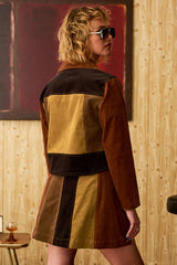 Golden Years Corduroy Patchwork Skirt
