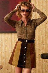 Golden Years Corduroy Patchwork Skirt