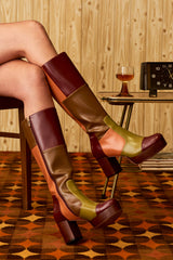 Midnight to Daylight Patchwork Platform Boot