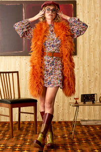 Gimme Some Lovin Orange Faux Fur Scarf