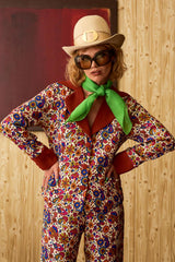 Rosalyn Cream Floral Contrast Blazer