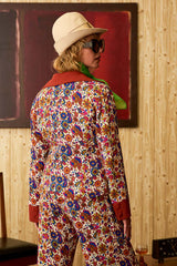 Rosalyn Cream Floral Contrast Blazer