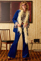 Moonage Daydream Midnight Blue Velvet Blazer