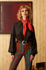 Miss Demeanor Glam Striped Zip Flares