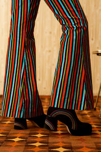 Miss Demeanor Glam Striped Zip Flares