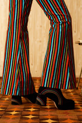 Miss Demeanor Glam Striped Zip Flares