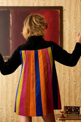 Venus Loon Velvet Rainbow Trapeze Coat