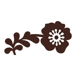 Brown flower icon with transparent background
