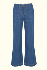 Little Jeanie Chevron Wide Leg Jeans