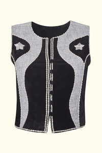 Rock and Roll Queen Velvet Embroidered Waistcoat