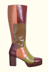 Midnight to Daylight Patchwork Platform Boot