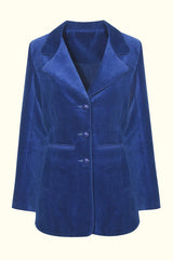 Moonage Daydream Midnight Blue Velvet Blazer