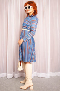 Vintage 1970s Striped Midi Dress
