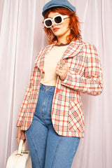 Vintage 1970s Check Blazer