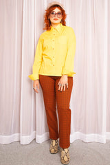 Vintage 1970s Yellow Dagger Collar Shirt