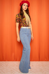 Vintage 1970s Short Sleeve Pattern Shirt