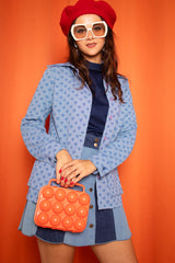Vintage 1970s Blue Patterned Overshirt