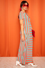 Vintage 1970s Striped Maxi Dress