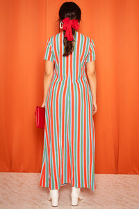 Vintage 1970s Striped Maxi Dress
